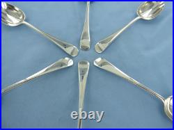 A Vintage Set Of Six Sterling Silver Old English Dessert Spoons, London 1932