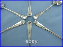 A Vintage Set Of Six Sterling Silver Old English Dessert Spoons, London 1932