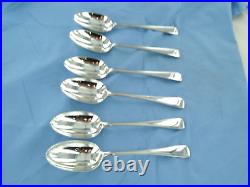 A Vintage Set Of Six Sterling Silver Old English Dessert Spoons London 1939