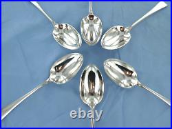 A Vintage Set Of Six Sterling Silver Old English Dessert Spoons London 1939