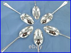 A Vintage Set Of Six Sterling Silver Old English Dessert Spoons London 1939