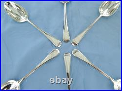 A Vintage Set Of Six Sterling Silver Old English Dessert Spoons London 1939