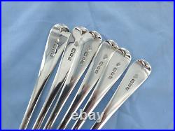 A Vintage Set Of Six Sterling Silver Old English Dessert Spoons London 1939