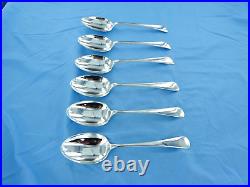 A Vintage Set Of Six Sterling Silver Old English Dessert Spoons Sheffield 1929