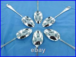 A Vintage Set Of Six Sterling Silver Old English Dessert Spoons Sheffield 1929