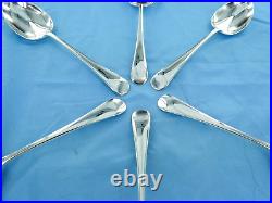 A Vintage Set Of Six Sterling Silver Old English Dessert Spoons Sheffield 1929