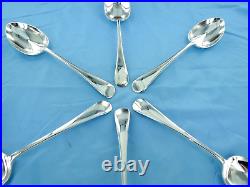 A Vintage Set Of Six Sterling Silver Old English Dessert Spoons Sheffield 1929