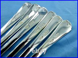 A Vintage Set Of Six Sterling Silver Old English Dessert Spoons Sheffield 1929