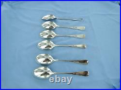 A Vintage Set Of Six Sterling Silver Old English Dessert Spoons, Sheffield 1943