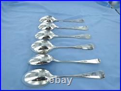 A Vintage Set Of Six Sterling Silver Old English Dessert Spoons, Sheffield 1943