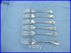 A Vintage Set Of Six Sterling Silver Old English Dinner Forks. London 1926