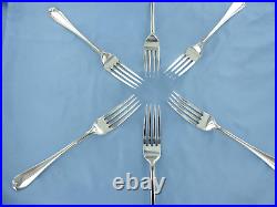 A Vintage Set Of Six Sterling Silver Old English Dinner Forks. London 1926