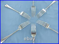 A Vintage Set Of Six Sterling Silver Old English Dinner Forks. London 1926