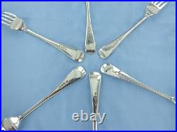 A Vintage Set Of Six Sterling Silver Old English Dinner Forks. London 1926