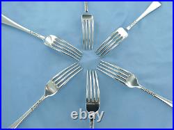 A Vintage Set Of Six Sterling Silver Old English Dinner Forks London 1952