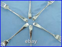 A Vintage Set Of Six Sterling Silver Old English Dinner Forks London 1952