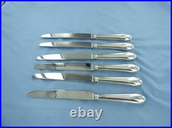 A Vintage Set Of Six Sterling Silver Old English Dinner Knives Sheffield 1994