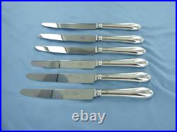 A Vintage Set Of Six Sterling Silver Old English Dinner Knives Sheffield 1994
