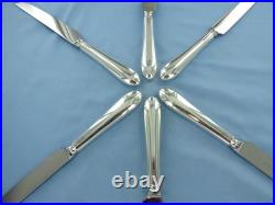 A Vintage Set Of Six Sterling Silver Old English Dinner Knives Sheffield 1994