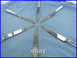 A Vintage Set Of Six Sterling Silver Old English Dinner Knives Sheffield 1994