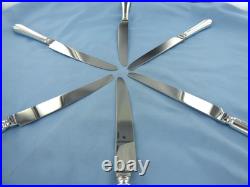 A Vintage Set Of Six Sterling Silver Old English Dinner Knives Sheffield 1994