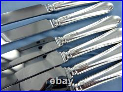 A Vintage Set Of Six Sterling Silver Old English Dinner Knives Sheffield 1994