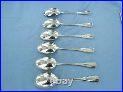 A Vintage Set Of Six Sterling Silver Old English Serving Spoons, Sheffild 1934