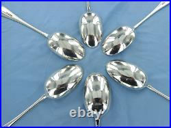 A Vintage Set Of Six Sterling Silver Old English Serving Spoons, Sheffild 1934