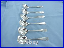 A Vintage Set Of Six Sterling Silver Old English Soup Spoons Sheffield 1993