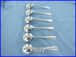 A Vintage Set Of Six Sterling Silver Old English Soup Spoons Sheffield 1993