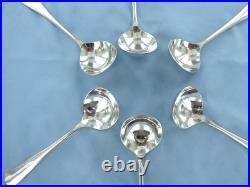 A Vintage Set Of Six Sterling Silver Old English Soup Spoons Sheffield 1993