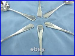 A Vintage Set Of Six Sterling Silver Old English Soup Spoons Sheffield 1993