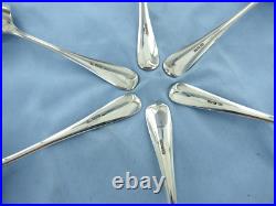 A Vintage Set Of Six Sterling Silver Old English Soup Spoons Sheffield 1993