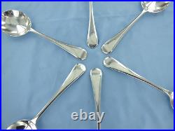 A Vintage Set Of Six Sterling Silver Old English Soup Spoons Sheffield 1995