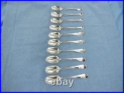 A Vintage Set Of Ten Sterling Silver Old English Rat Tail Teaspoons, London 1931