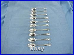 A Vintage Set Of Ten Sterling Silver Old English Rat Tail Teaspoons, London 1931