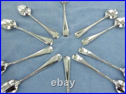 A Vintage Set Of Ten Sterling Silver Old English Rat Tail Teaspoons, London 1931