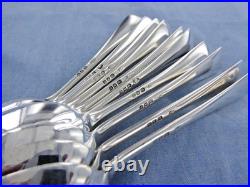 A Vintage Set Of Ten Sterling Silver Old English Rat Tail Teaspoons, London 1931
