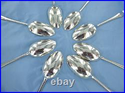 A Vintage Sterling Set Of Eight Silver Old English Serving Spoons. London 1939