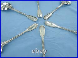A Vintage Sterling Silver Set Of Six Fiddle Thread Soup Spoons, London 1929