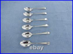 A Vintage Sterling Silver Set Of Six Old English Coffee Spoons, Sheffield 1928
