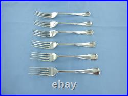 A Vintage Sterling Silver Set Of Six Old English Dessert Forks, London 1931