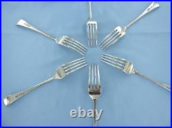 A Vintage Sterling Silver Set Of Six Old English Dessert Forks, London 1931