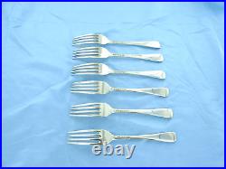 A Vintage Sterling Silver Set Of Six Old English Dessert Forks, London 1952