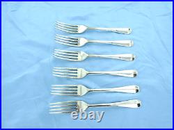 A Vintage Sterling Silver Set Of Six Old English Dessert Forks, London 1952