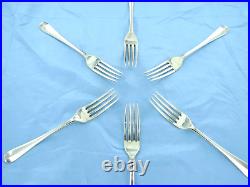 A Vintage Sterling Silver Set Of Six Old English Dessert Forks, London 1952