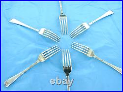 A Vintage Sterling Silver Set Of Six Old English Dessert Forks, London 1952