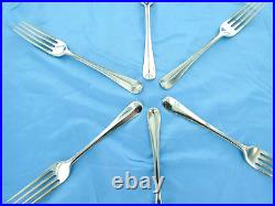 A Vintage Sterling Silver Set Of Six Old English Dessert Forks, London 1952