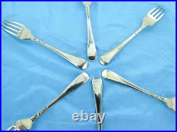 A Vintage Sterling Silver Set Of Six Old English Dessert Forks, London 1952