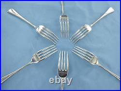 A Vintage Sterling Silver Set Of Six Old English Dessert Forks, Sheffield 1942